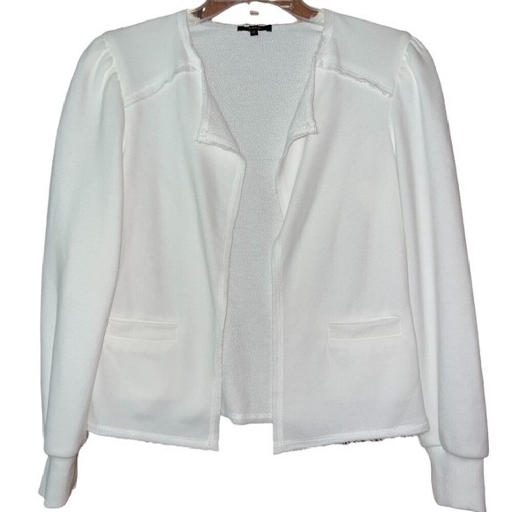 DREW Anthropologie Open Front Minimalist Cardigan Contemporary Raw Hem Size XS